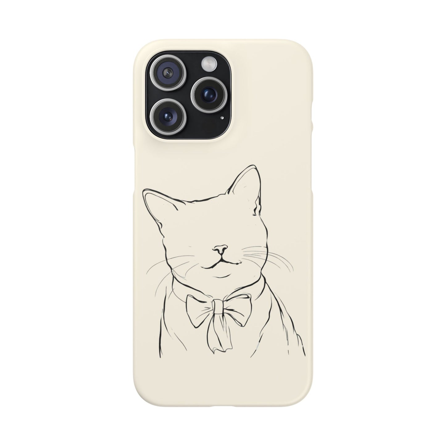 Charming Whiskers, Minimalist Cat Portrait Phone Case