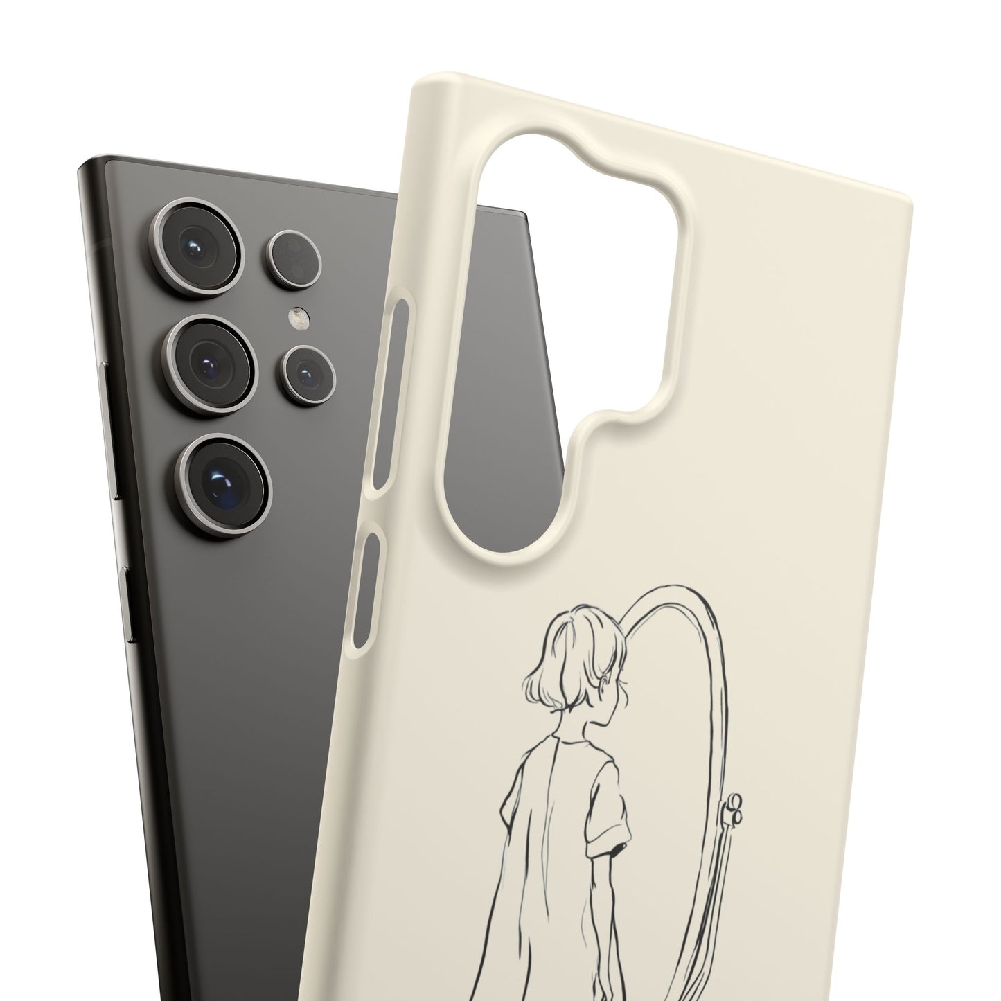 Dreamer's Reflection, Minimalist Line Art Phone Case