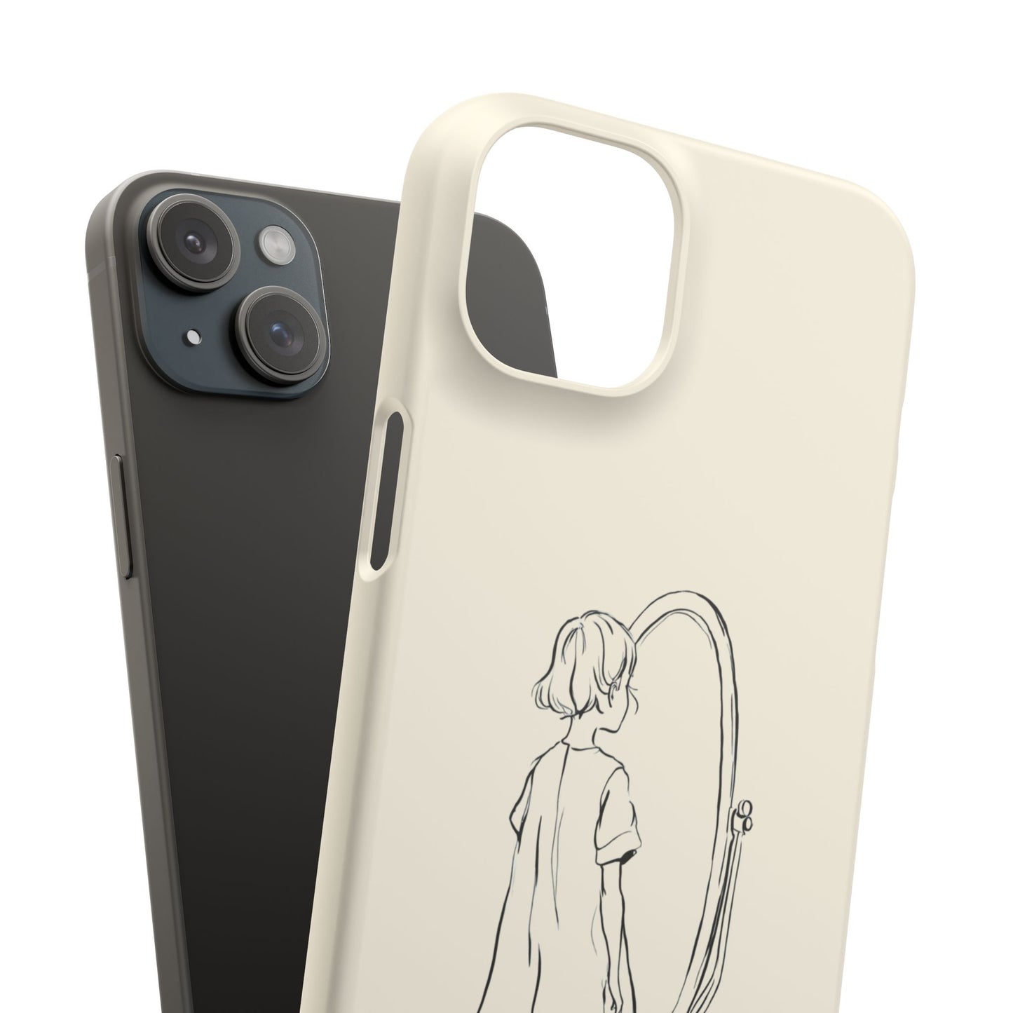 Dreamer's Reflection, Minimalist Line Art Phone Case