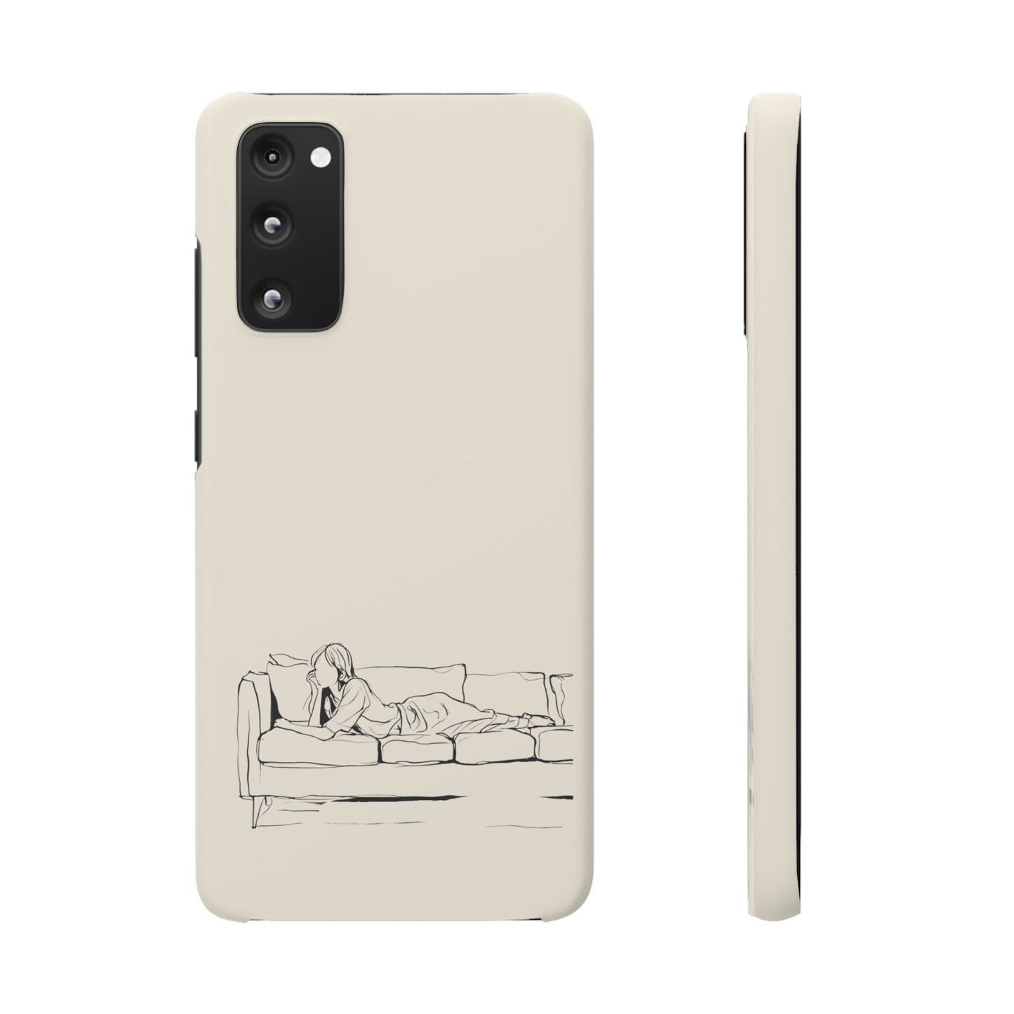 Cozy Sofa Line Art Phone Case, Minimalist & Relaxing Design For iPhone 16 15 Pro 14 12 XR 8 Samsung