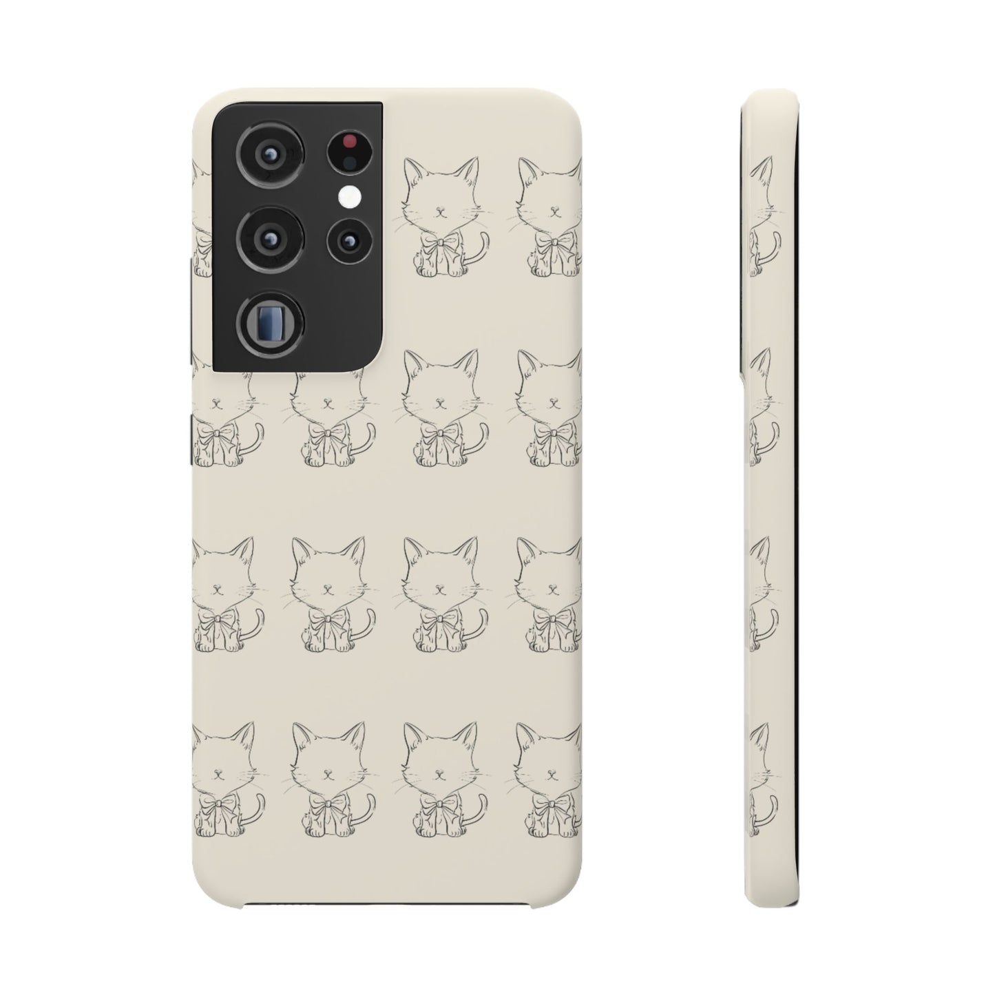 Cute Bow Cat Pattern Phone Case, Cute & Minimalist Design