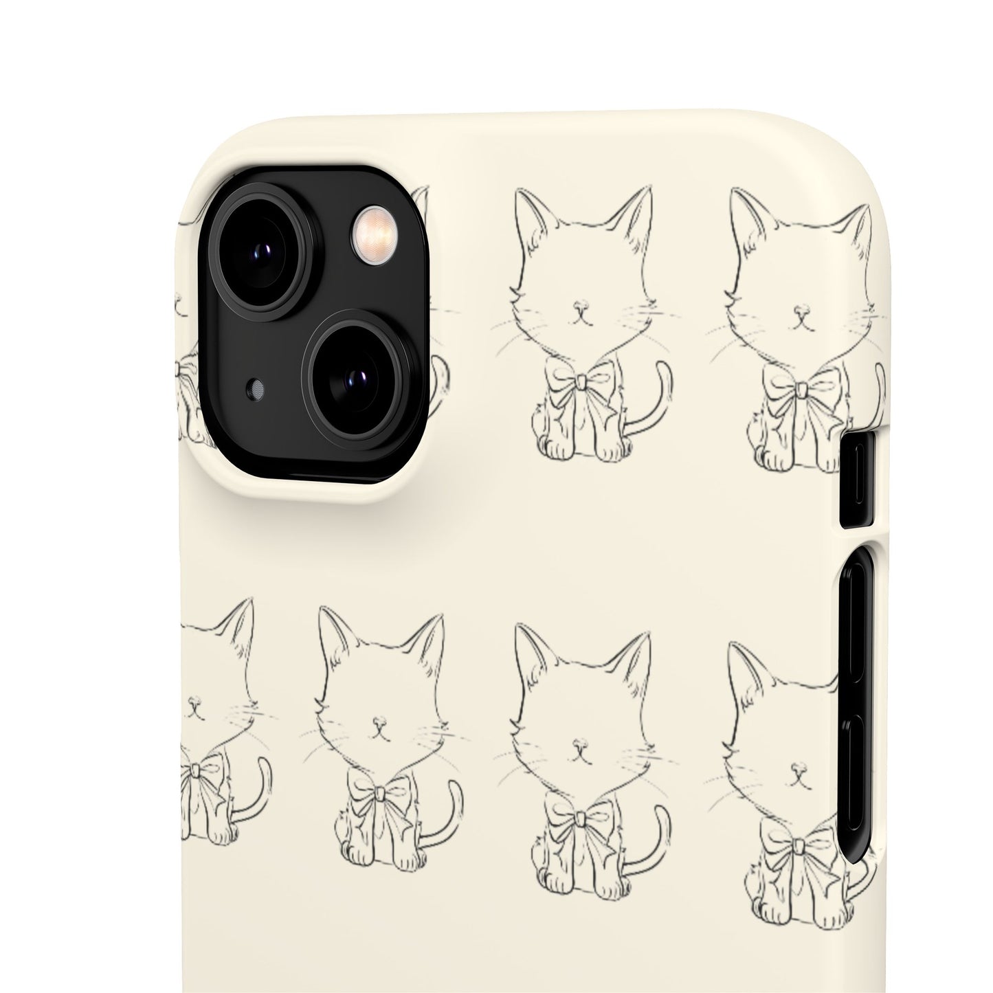 Cute Bow Cat Pattern Phone Case, Cute & Minimalist Design