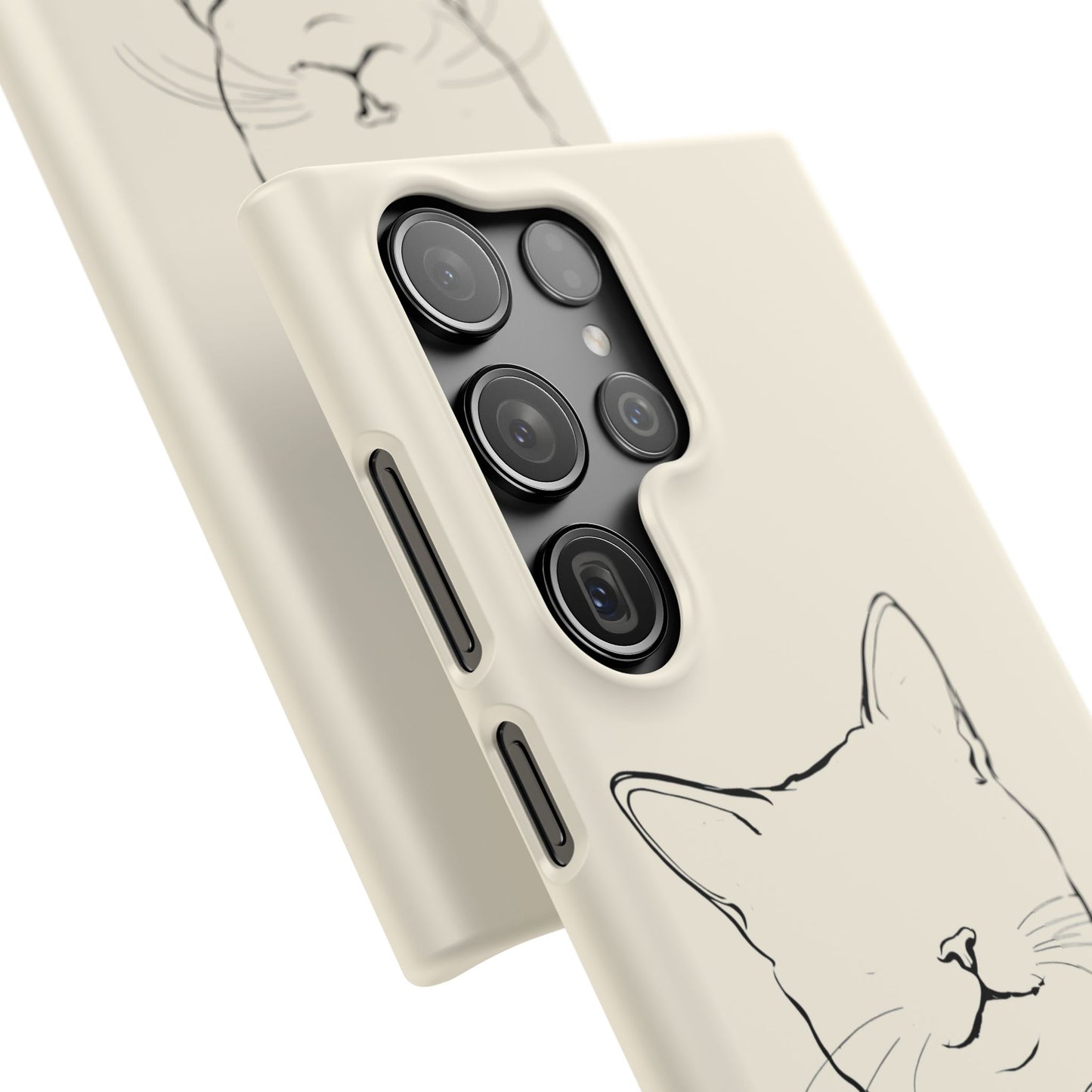 Charming Whiskers, Minimalist Cat Portrait Phone Case