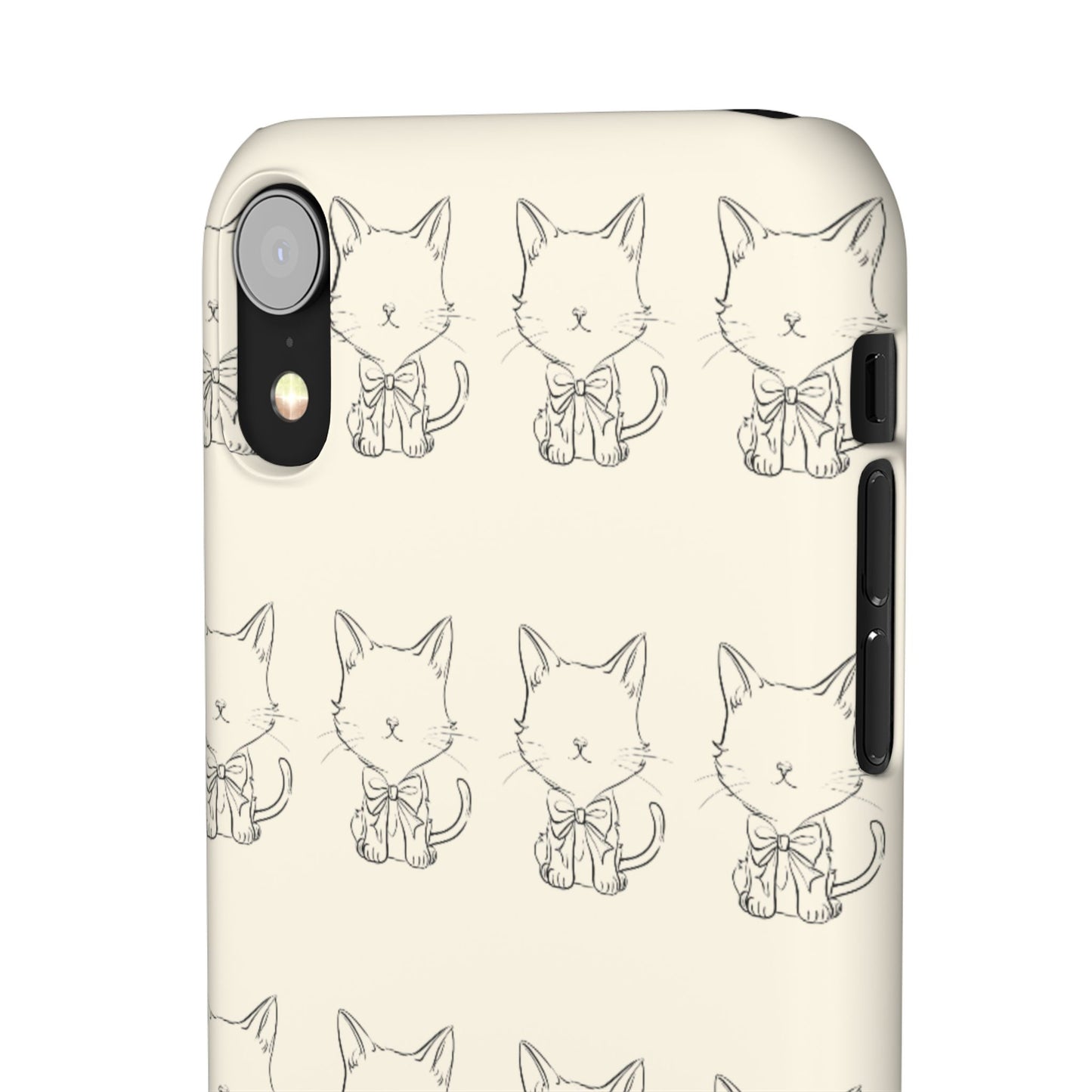 Cute Bow Cat Pattern Phone Case, Cute & Minimalist Design