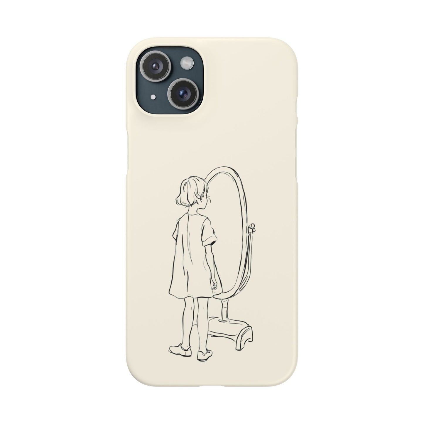 Dreamer's Reflection, Minimalist Line Art Phone Case