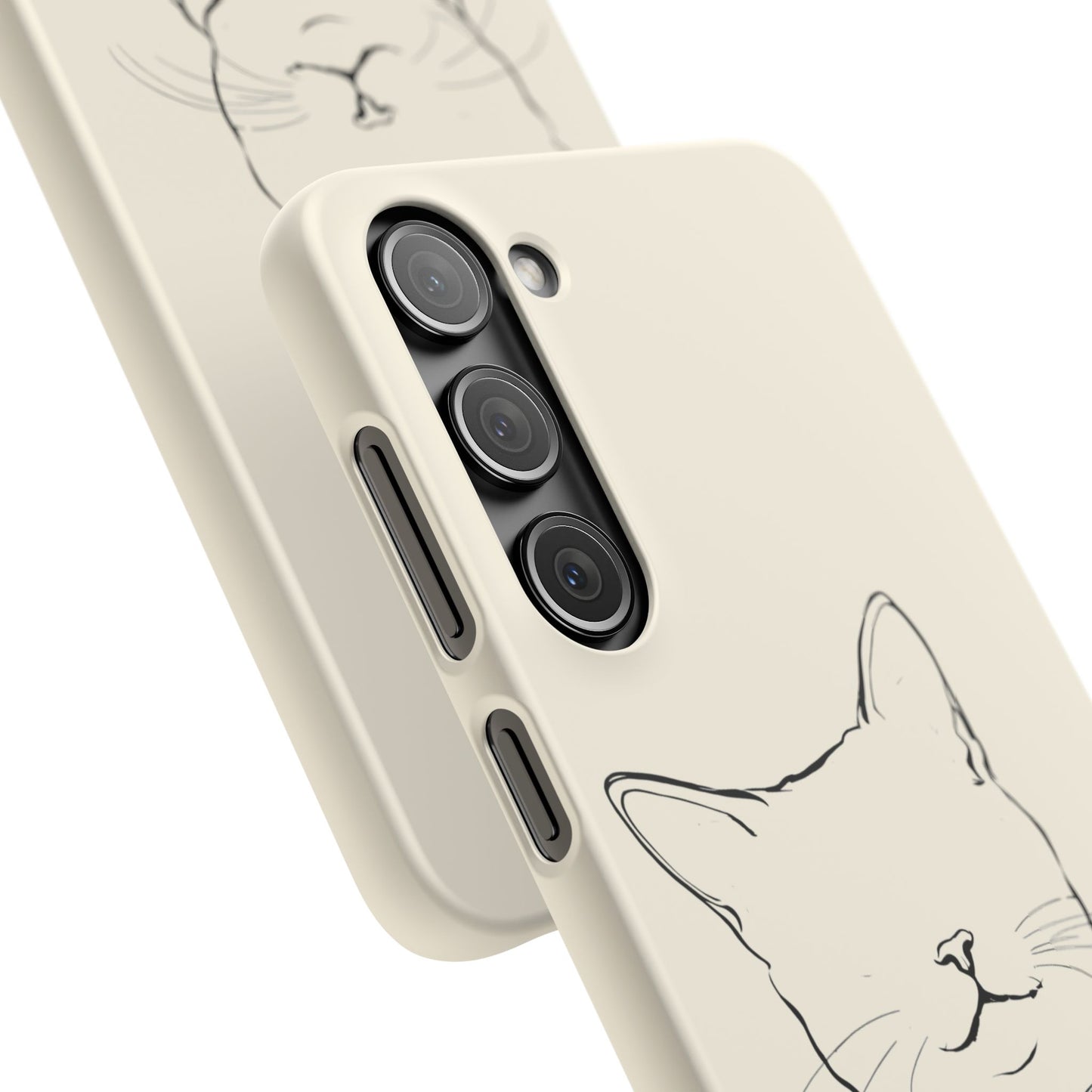 Charming Whiskers, Minimalist Cat Portrait Phone Case