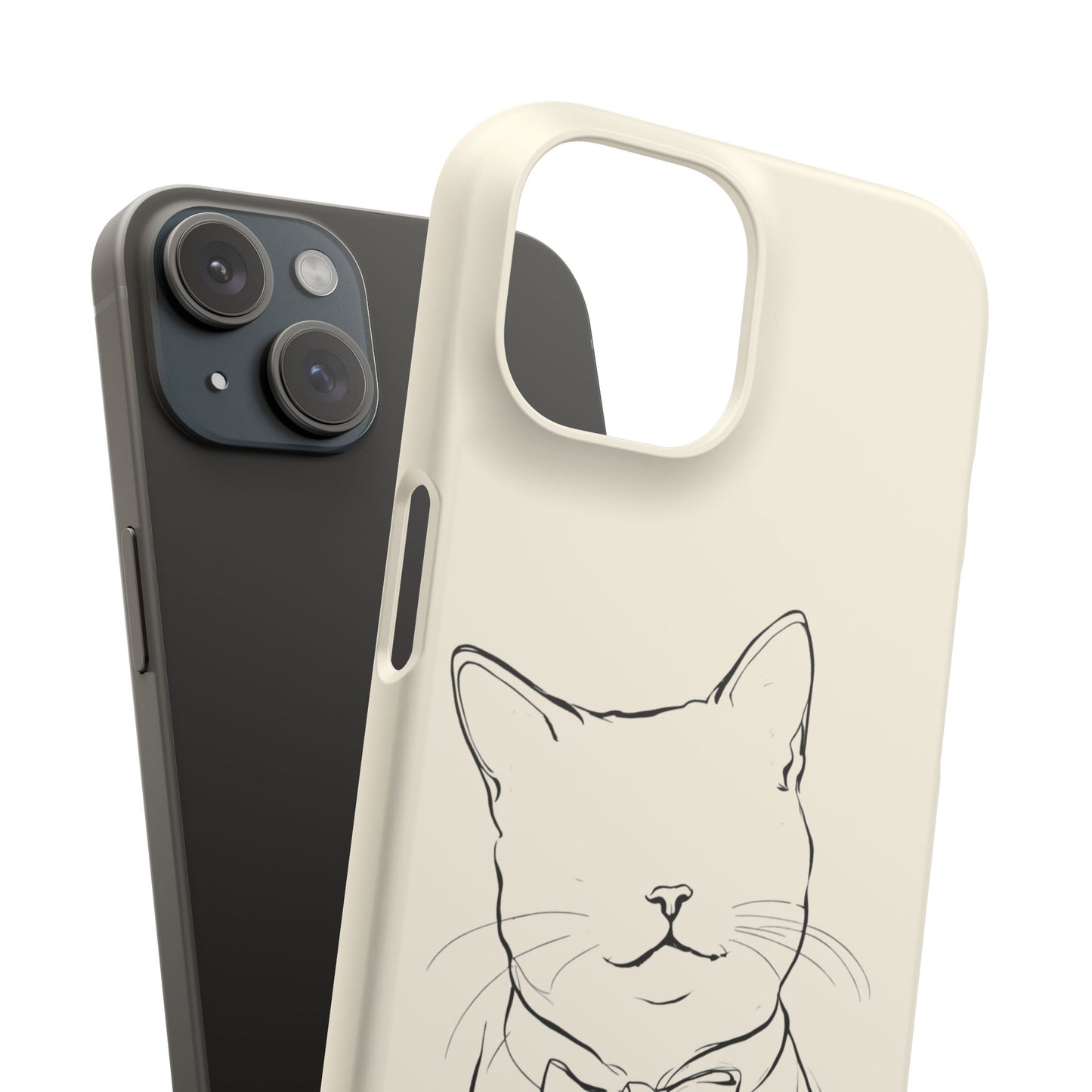 Charming Whiskers, Minimalist Cat Portrait Phone Case