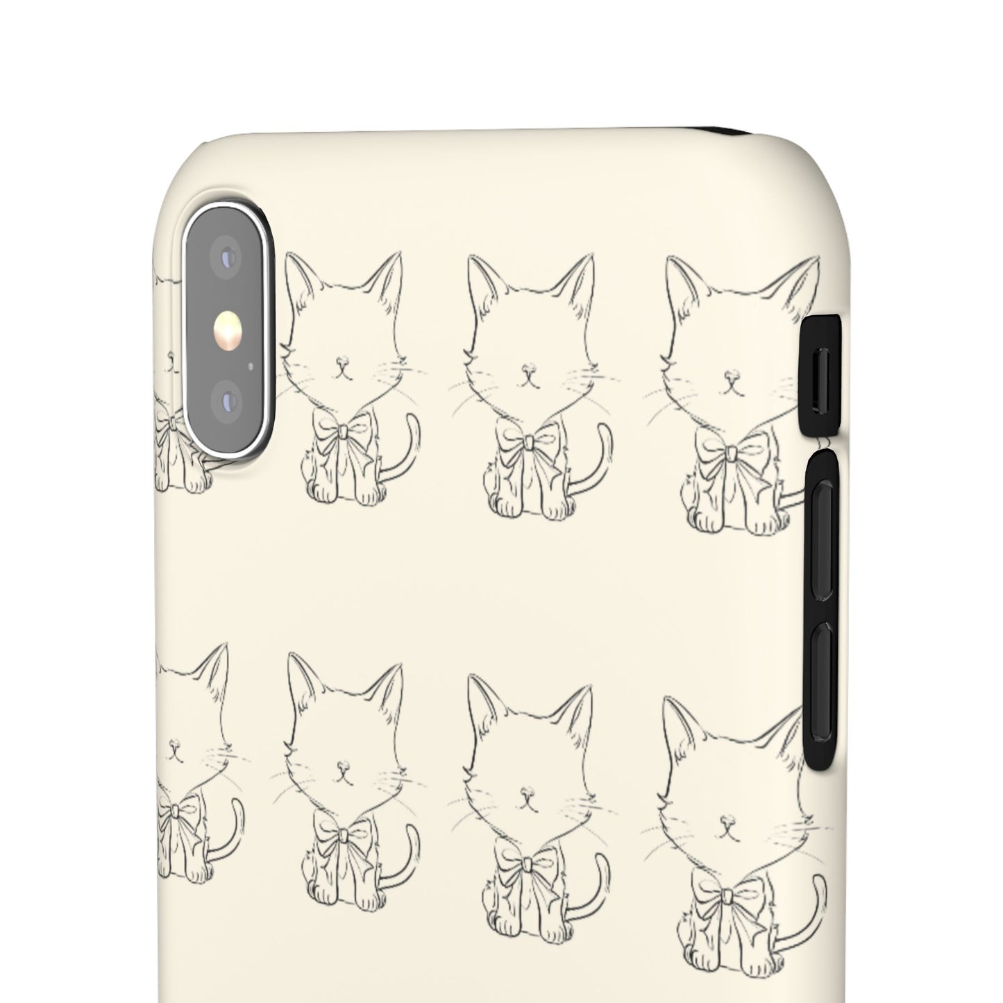 Cute Bow Cat Pattern Phone Case, Cute & Minimalist Design