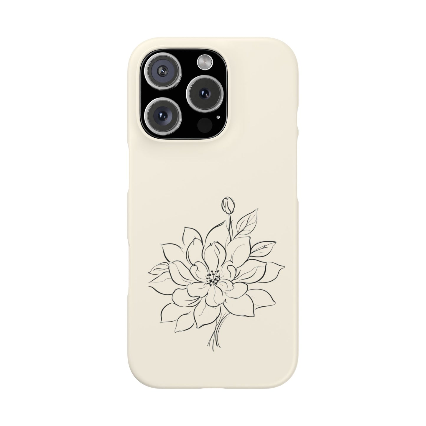 Lotus Line Art Phone Case, Minimalist & Serene Floral Design For iPhone 16 15 Pro 14 12 XR 8 Samsung