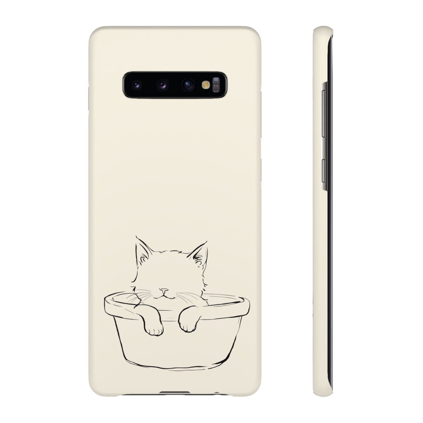 Kitten in a Basket Line Art Phone Case, Adorable & Cozy Design For iPhone 16 15 Pro 14 12 XR 8 Samsung