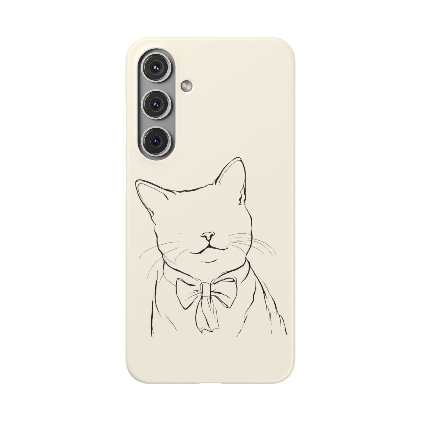 Charming Whiskers, Minimalist Cat Portrait Phone Case