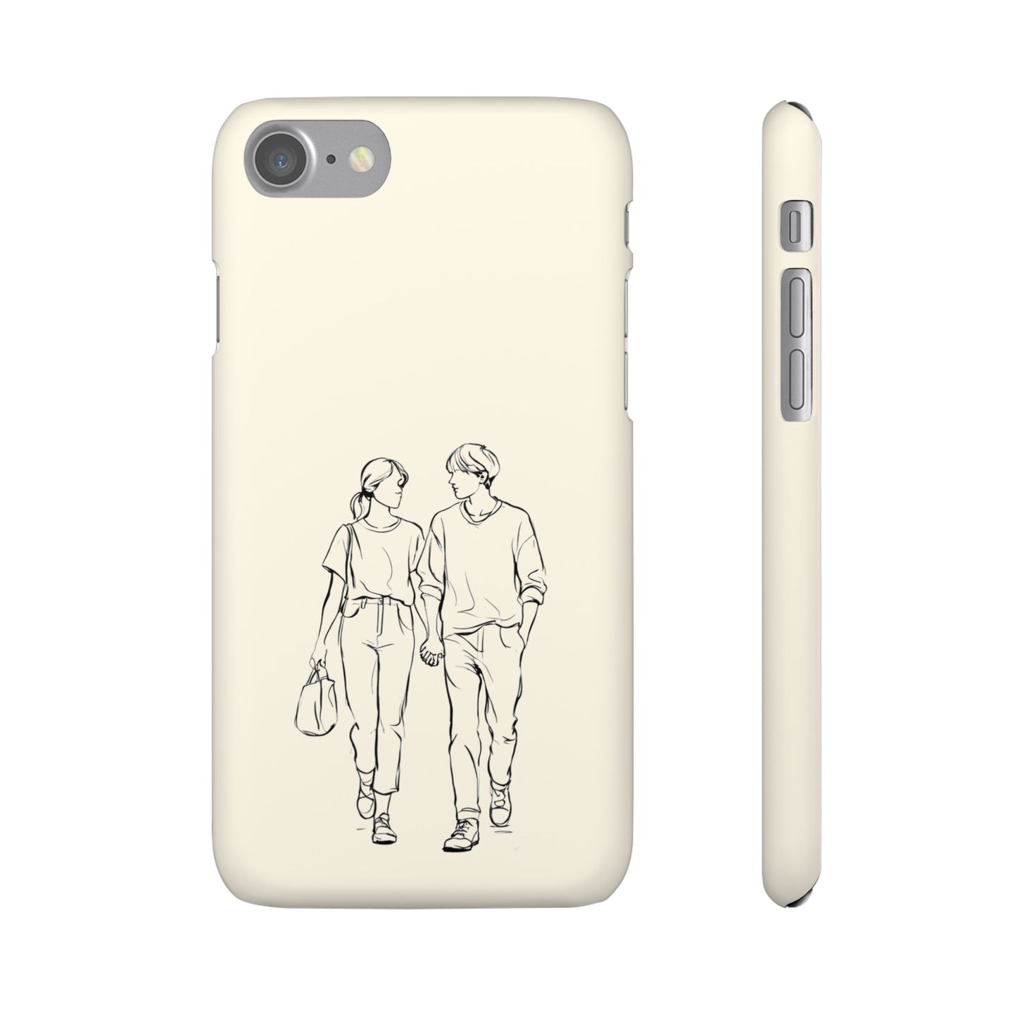 Together Forever Line Art Phone Case, Minimalist Couple Design For iPhone 16 15 Pro 14 12 XR 8 Samsung