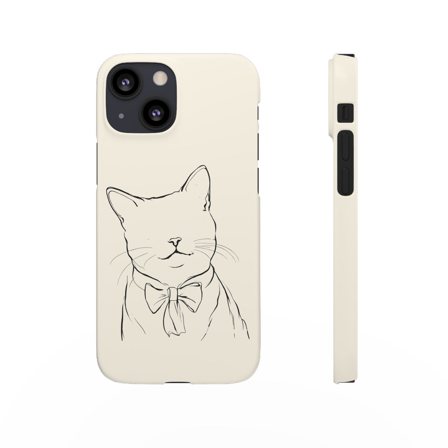 Charming Whiskers, Minimalist Cat Portrait Phone Case