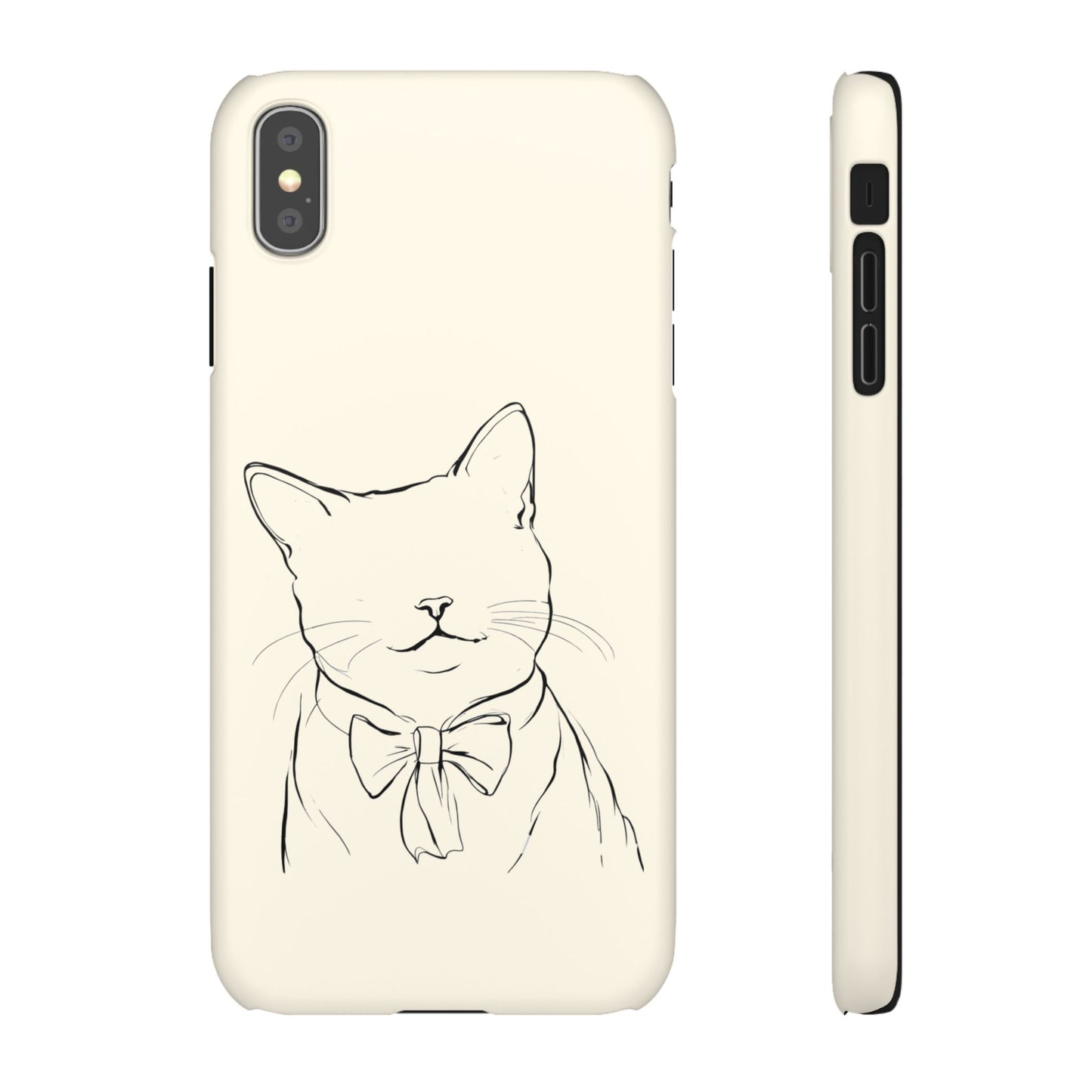 Charming Whiskers, Minimalist Cat Portrait Phone Case