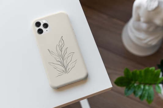 Serene Snake Plant, Minimalist Botanical Phone Case, For iPhone 16 15 Pro 14 12 XR 7 8 Samsung