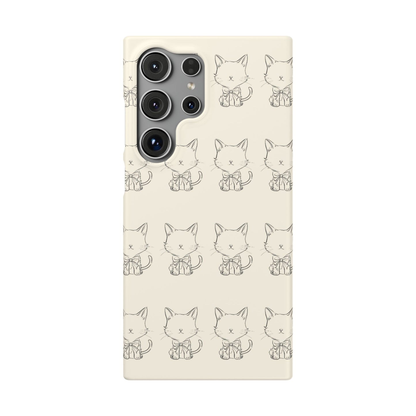 Cute Bow Cat Pattern Phone Case, Cute & Minimalist Design