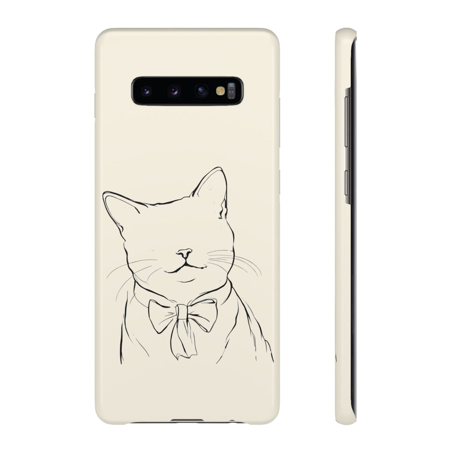 Charming Whiskers, Minimalist Cat Portrait Phone Case