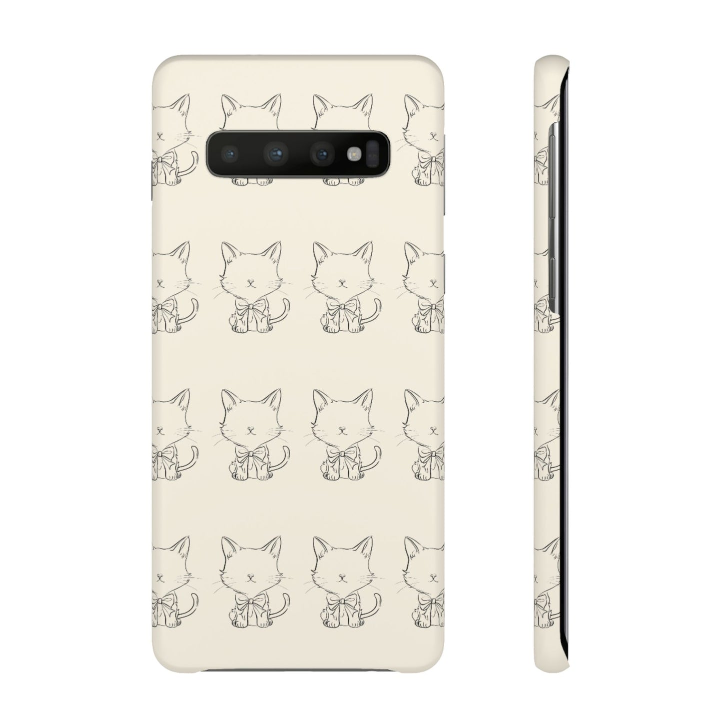 Cute Bow Cat Pattern Phone Case, Cute & Minimalist Design