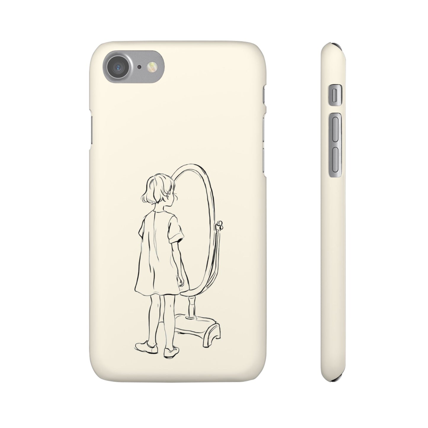 Dreamer's Reflection, Minimalist Line Art Phone Case