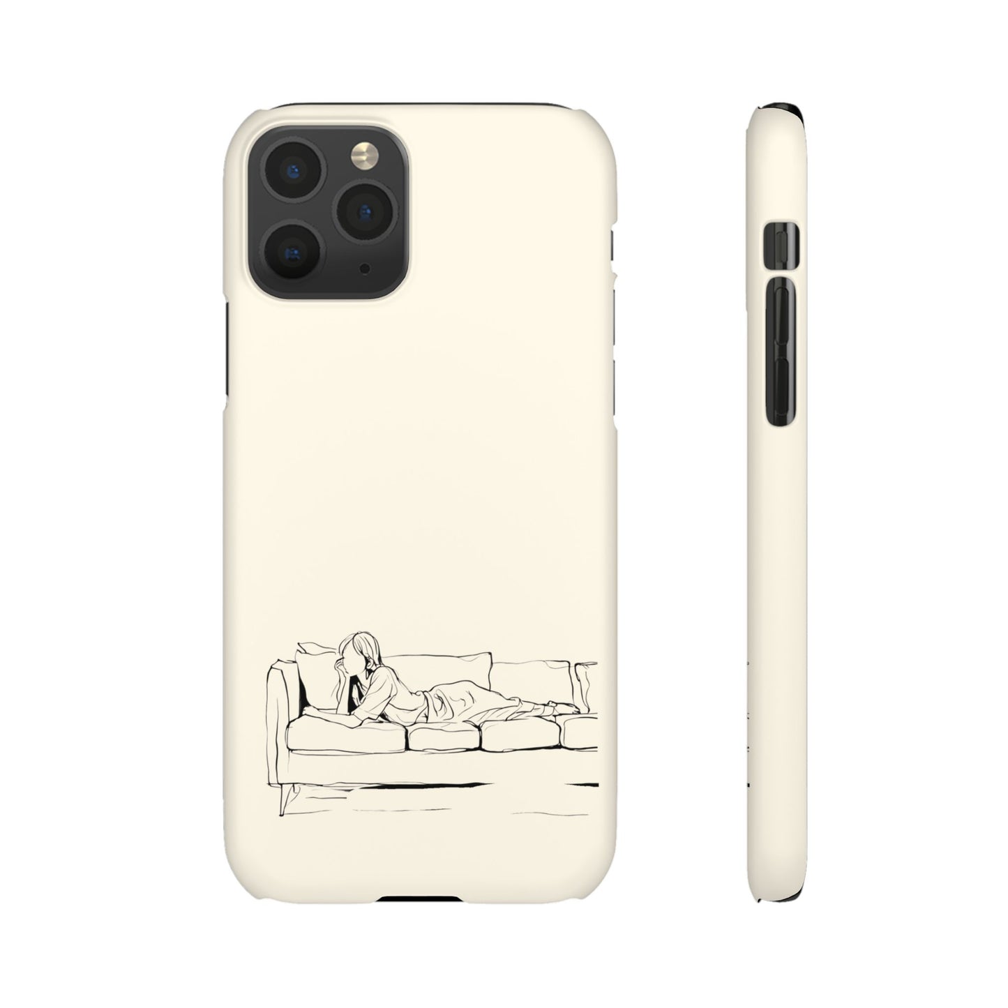 Cozy Sofa Line Art Phone Case, Minimalist & Relaxing Design For iPhone 16 15 Pro 14 12 XR 8 Samsung