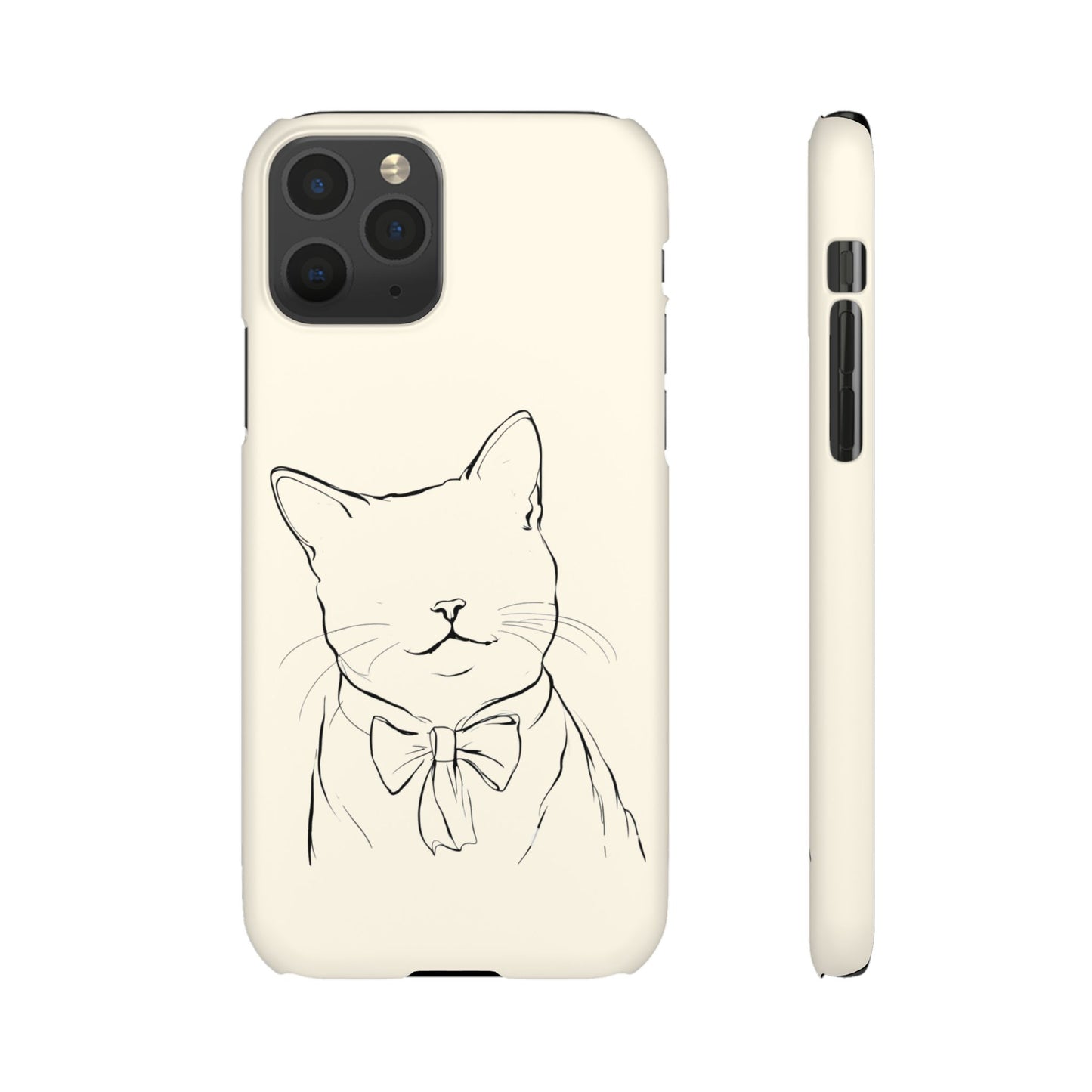 Charming Whiskers, Minimalist Cat Portrait Phone Case