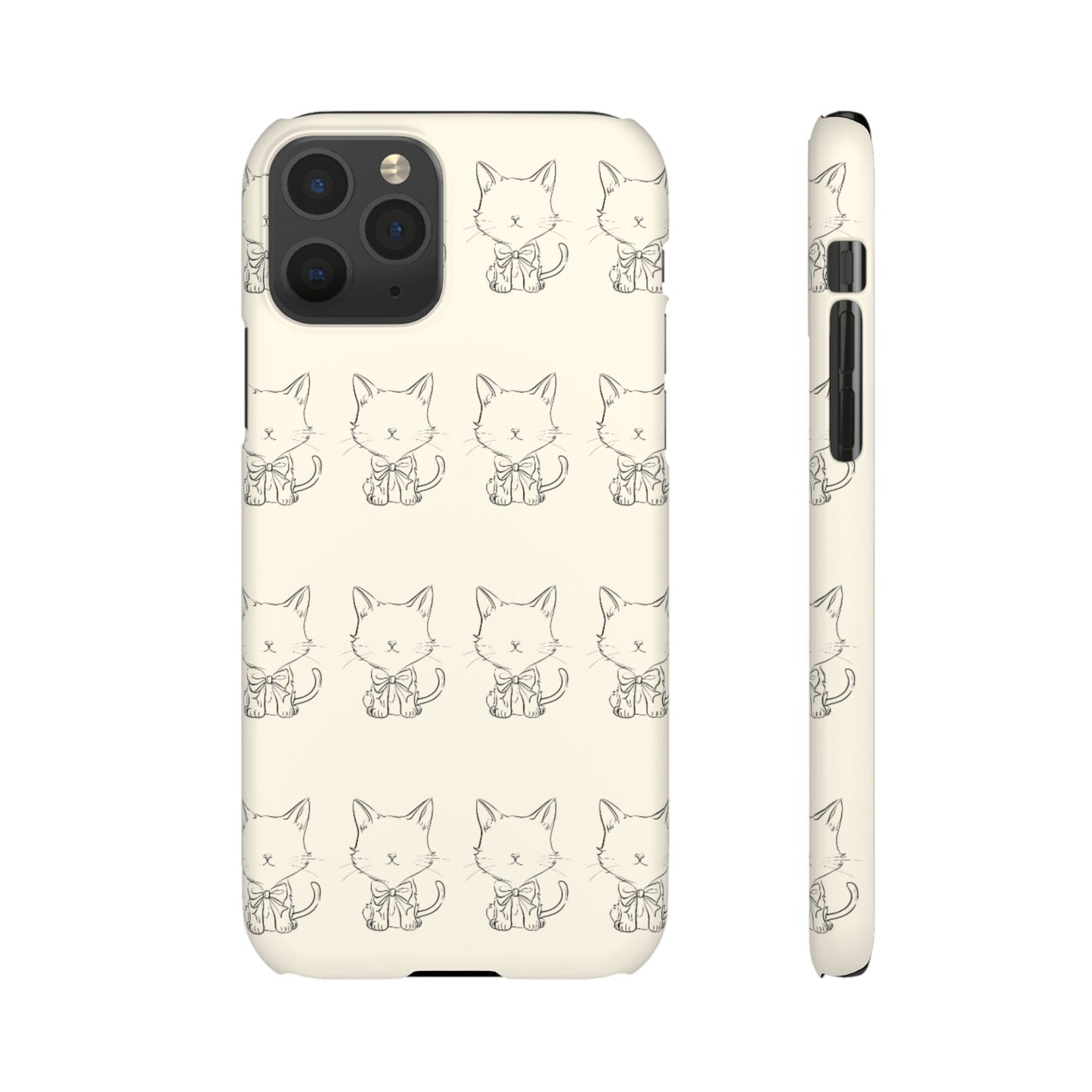 Cute Bow Cat Pattern Phone Case, Cute & Minimalist Design