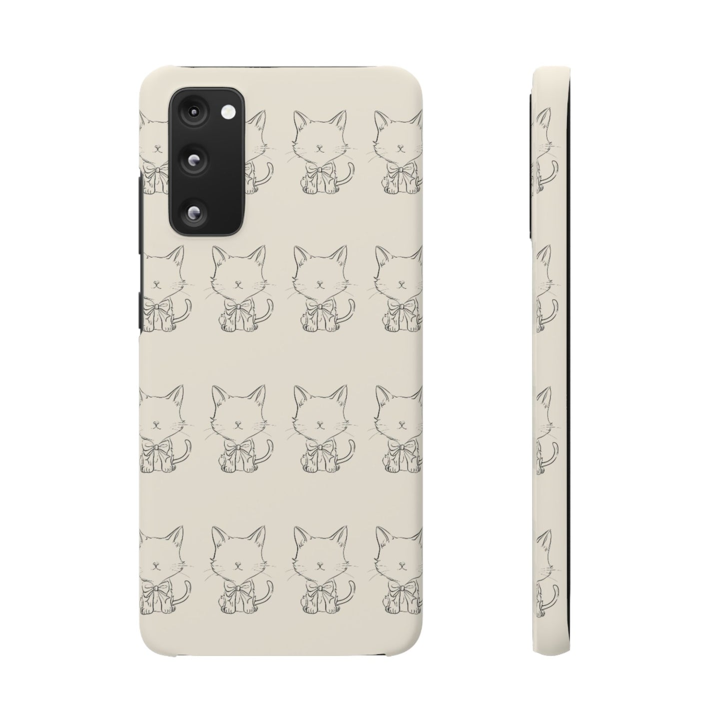 Cute Bow Cat Pattern Phone Case, Cute & Minimalist Design