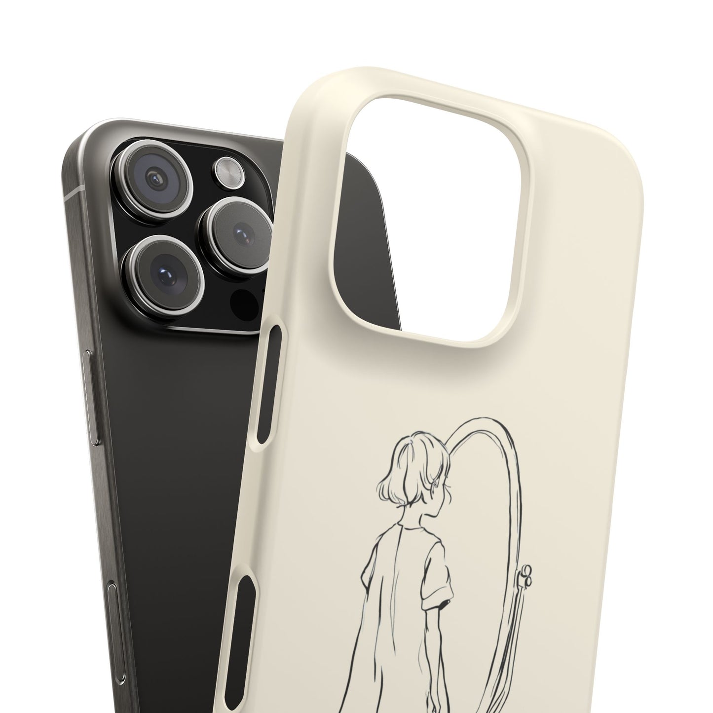 Dreamer's Reflection, Minimalist Line Art Phone Case