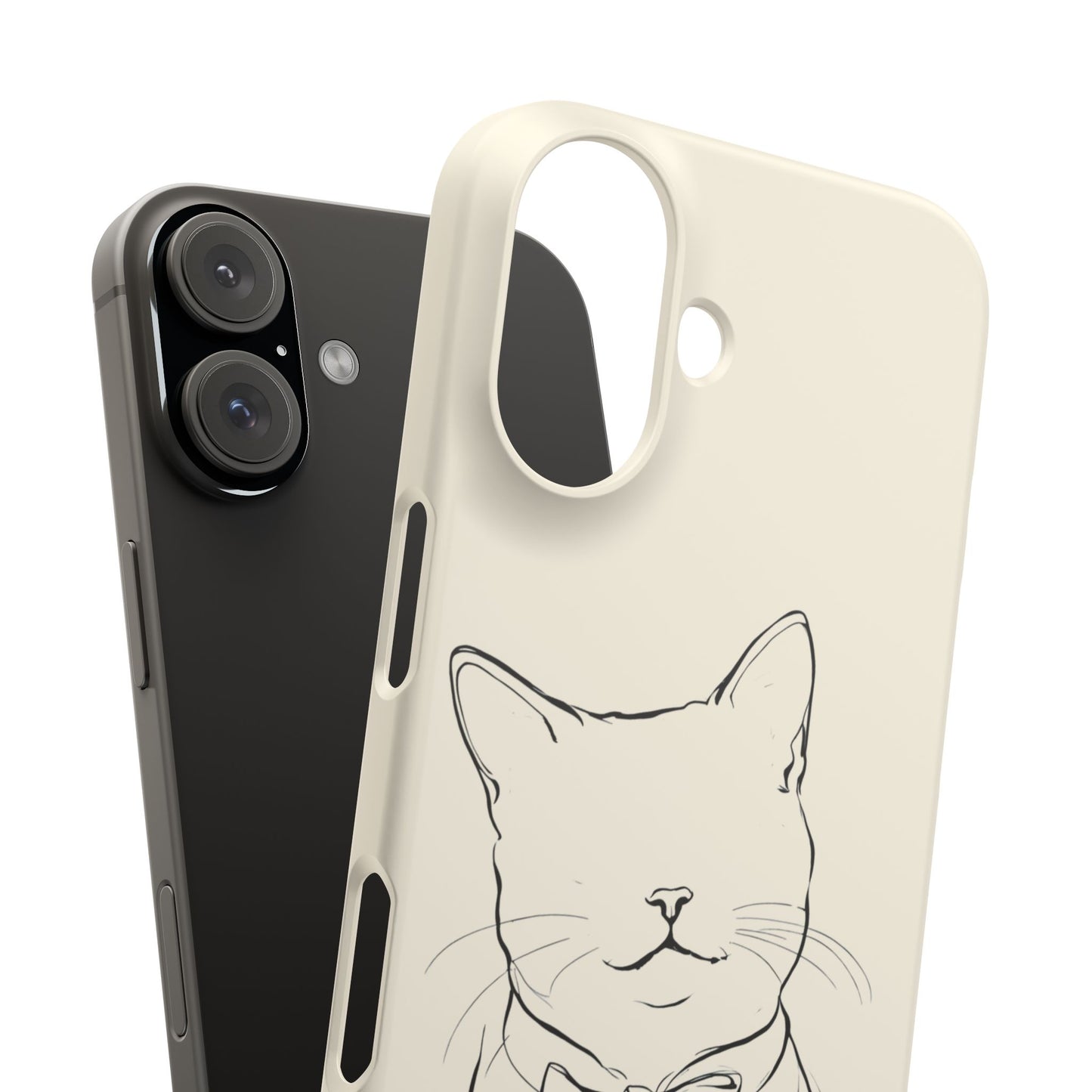 Charming Whiskers, Minimalist Cat Portrait Phone Case