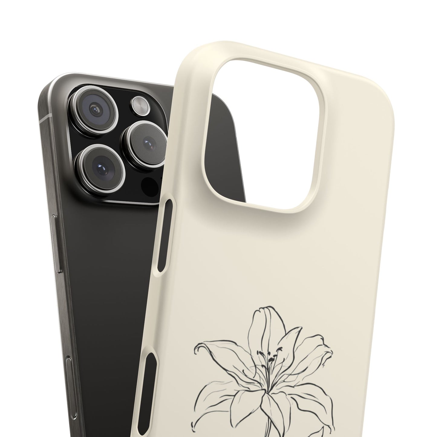 Lily Line Art Phone Case, Elegant Minimalist Floral Design For iPhone 16 15 Pro 14 12 XR 8 Samsung