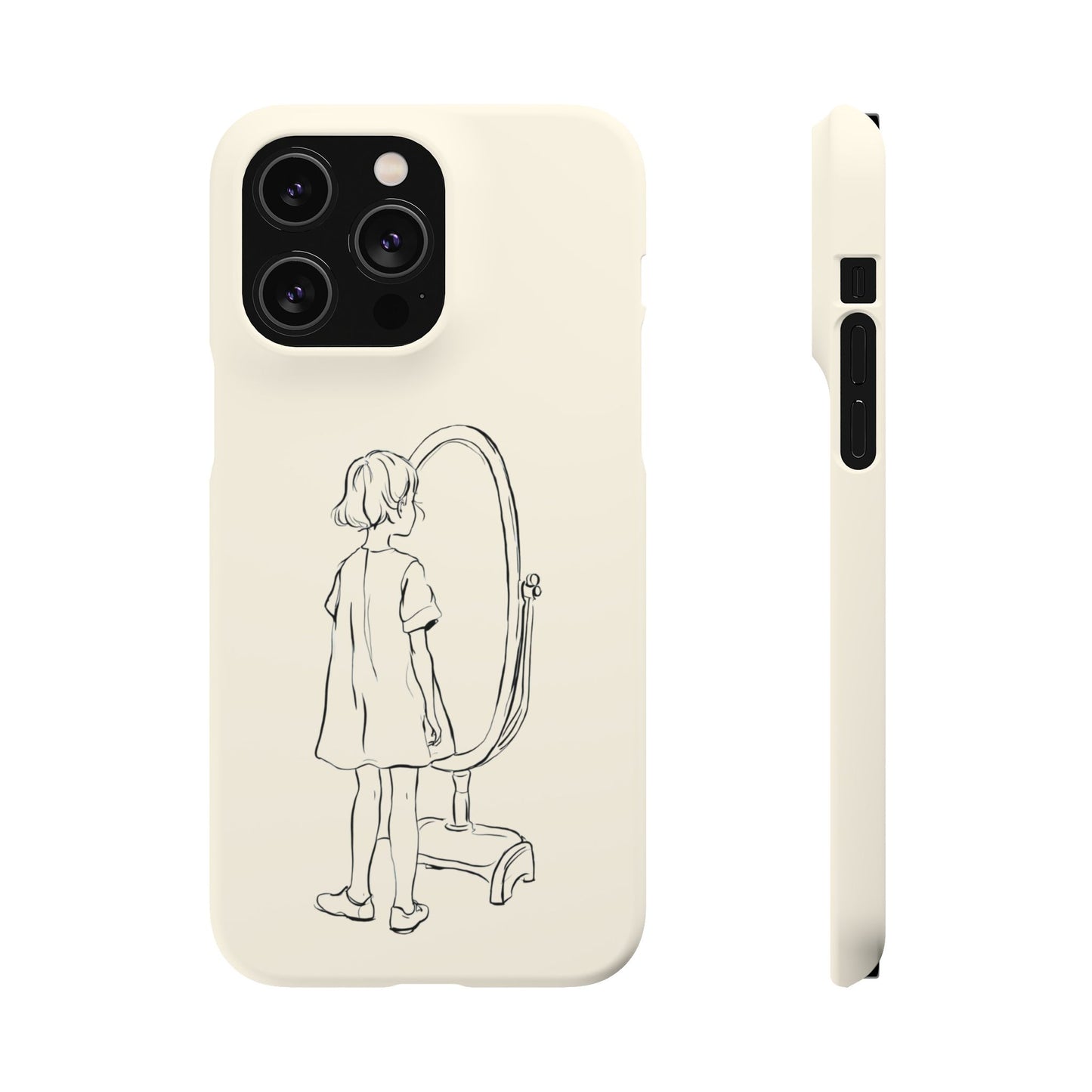 Dreamer's Reflection, Minimalist Line Art Phone Case