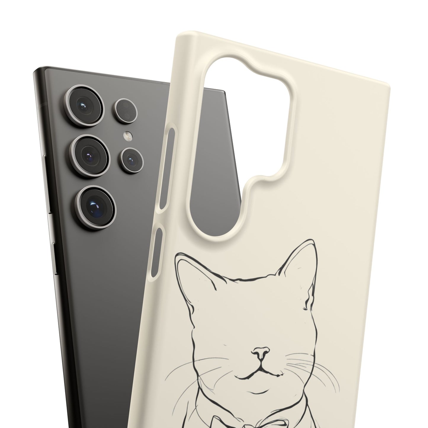 Charming Whiskers, Minimalist Cat Portrait Phone Case