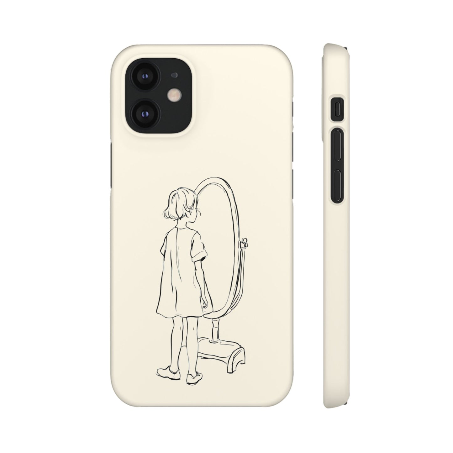 Dreamer's Reflection, Minimalist Line Art Phone Case