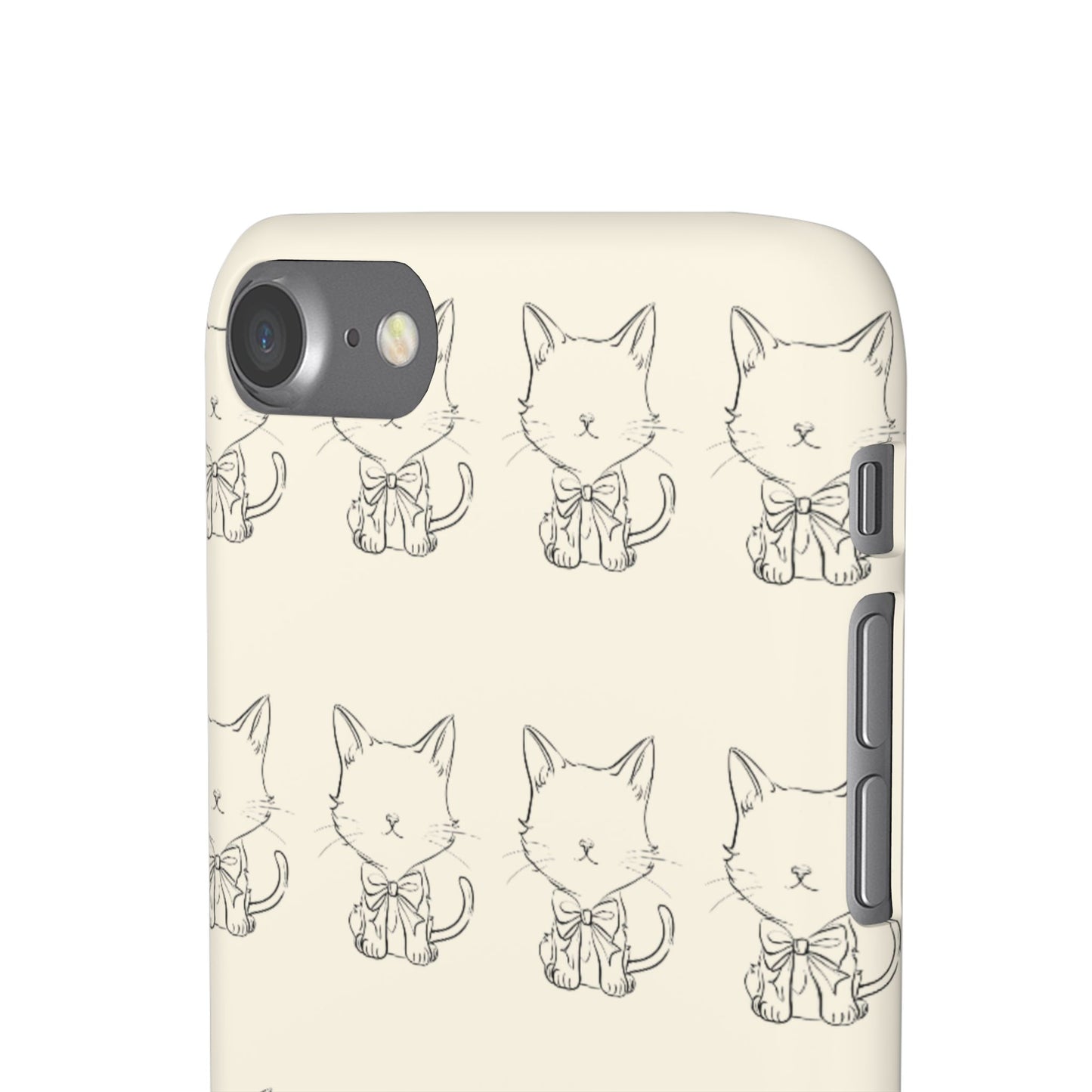 Cute Bow Cat Pattern Phone Case, Cute & Minimalist Design