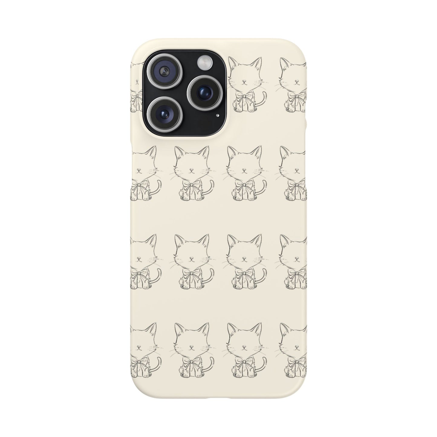 Cute Bow Cat Pattern Phone Case, Cute & Minimalist Design