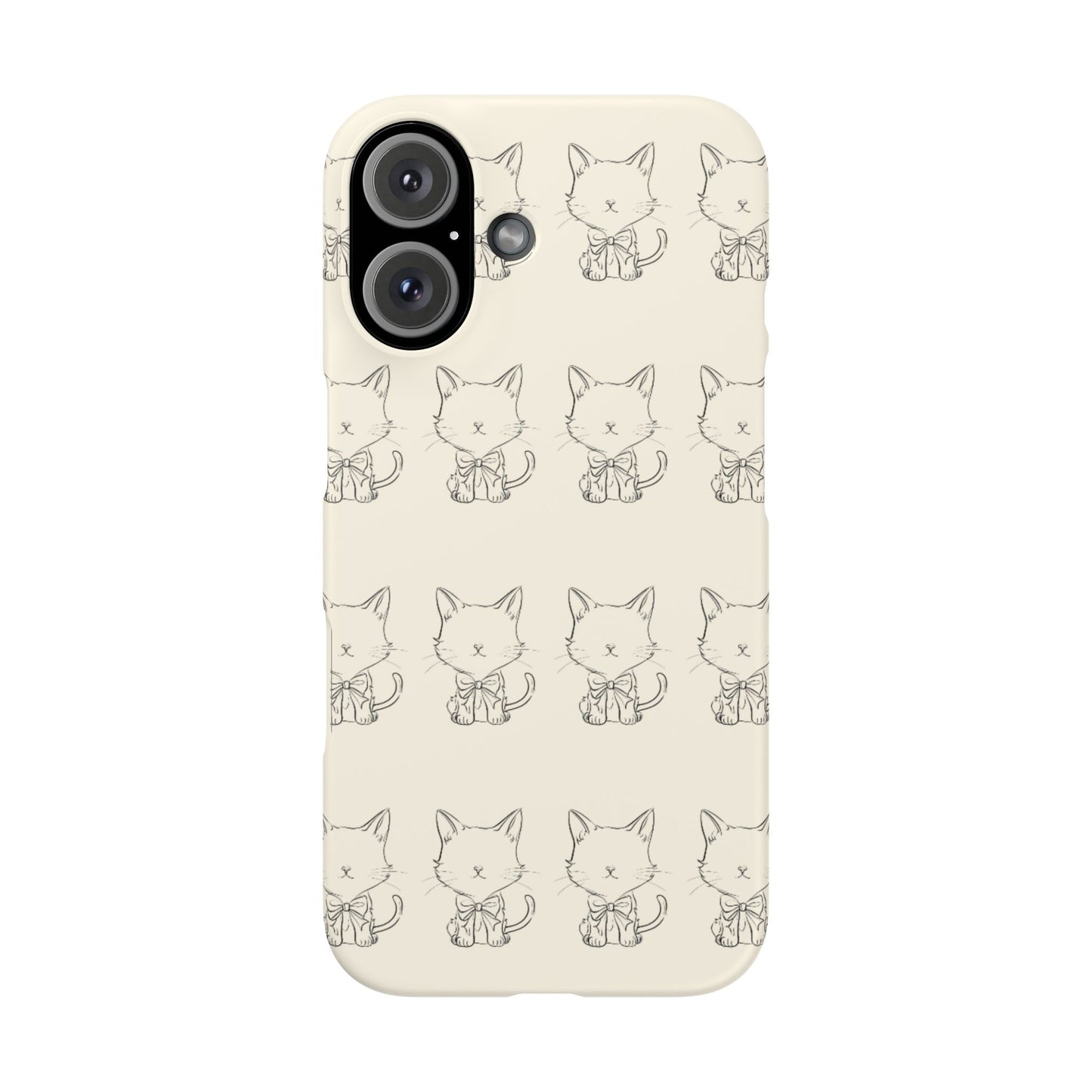 Cute Bow Cat Pattern Phone Case, Cute & Minimalist Design