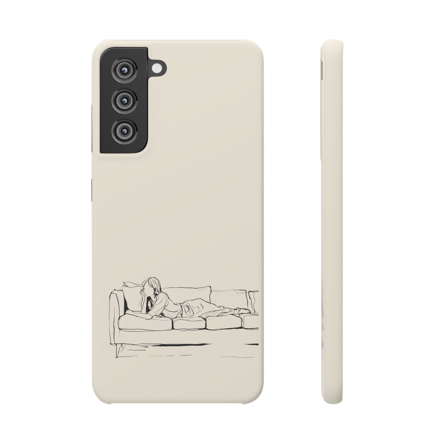 Cozy Sofa Line Art Phone Case, Minimalist & Relaxing Design For iPhone 16 15 Pro 14 12 XR 8 Samsung