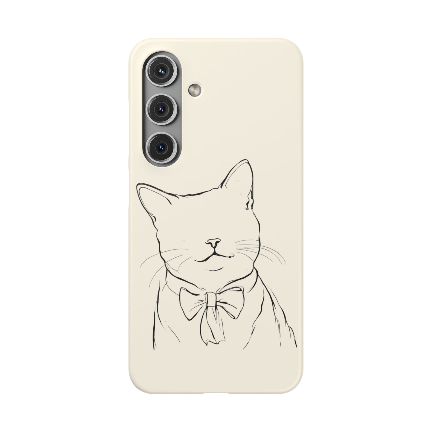 Charming Whiskers, Minimalist Cat Portrait Phone Case