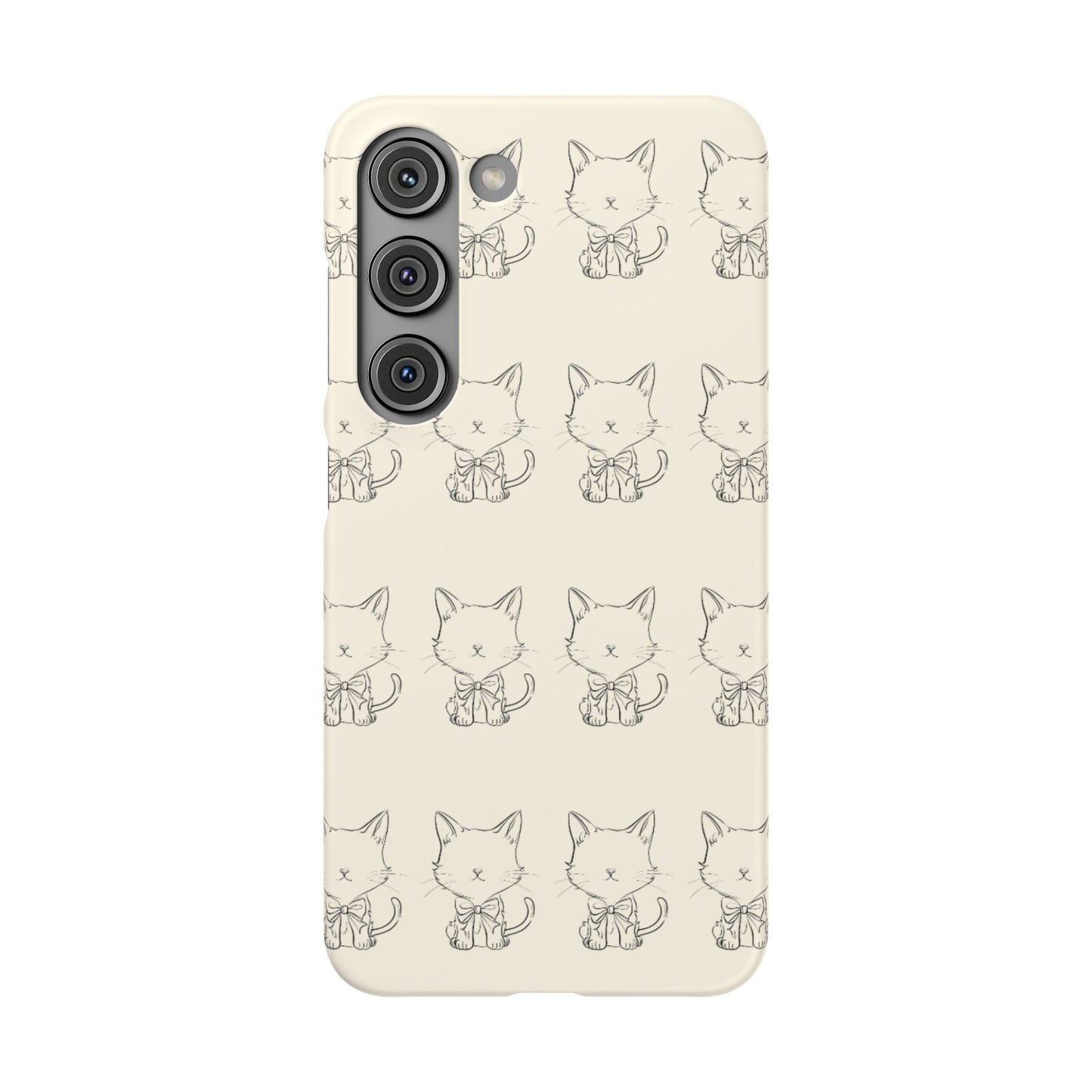 Cute Bow Cat Pattern Phone Case, Cute & Minimalist Design