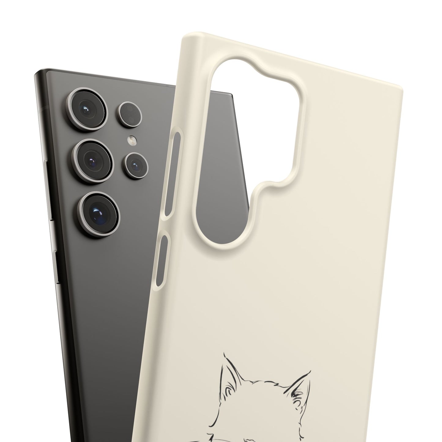 Kitten in a Basket Line Art Phone Case, Adorable & Cozy Design For iPhone 16 15 Pro 14 12 XR 8 Samsung