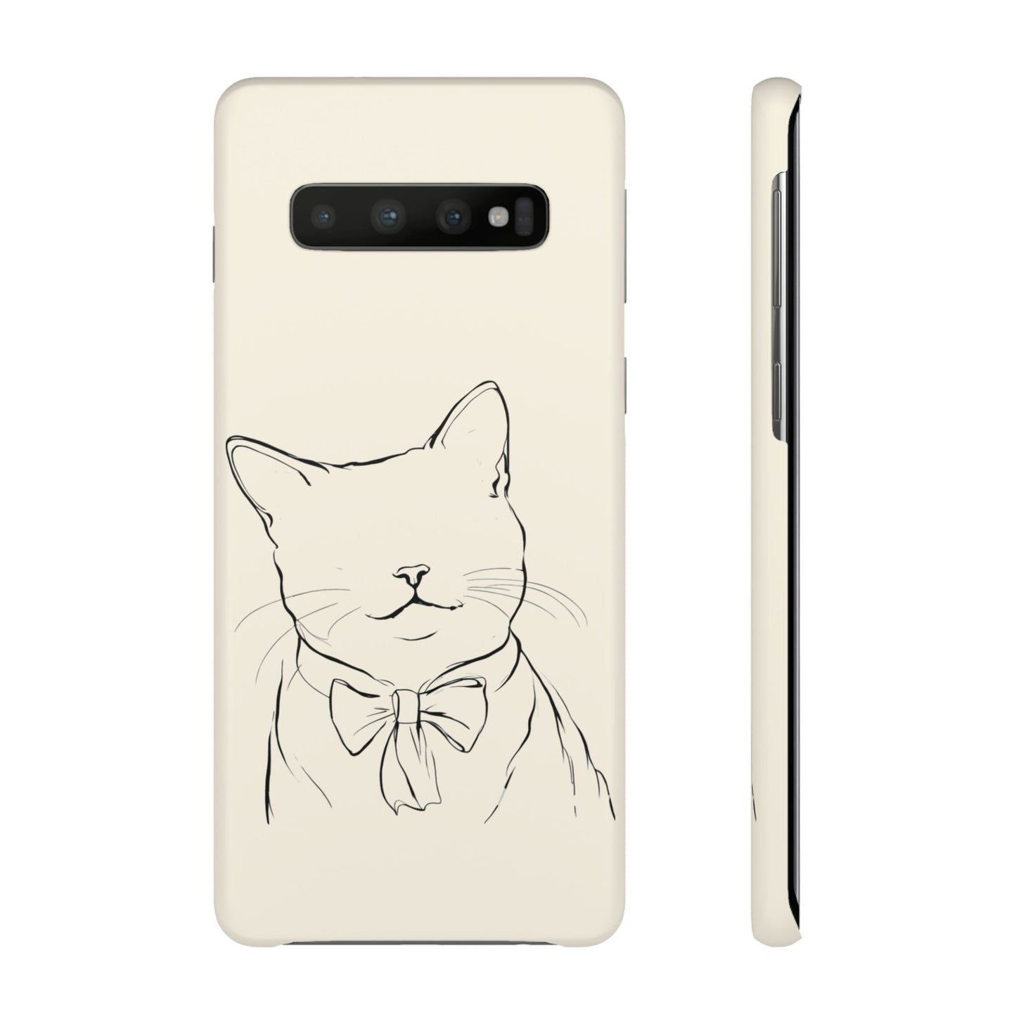 Charming Whiskers, Minimalist Cat Portrait Phone Case