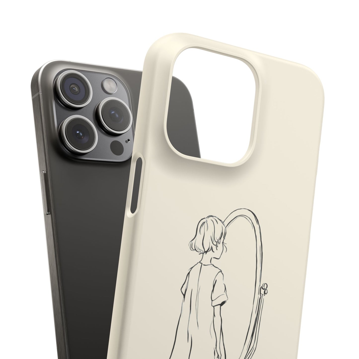 Dreamer's Reflection, Minimalist Line Art Phone Case