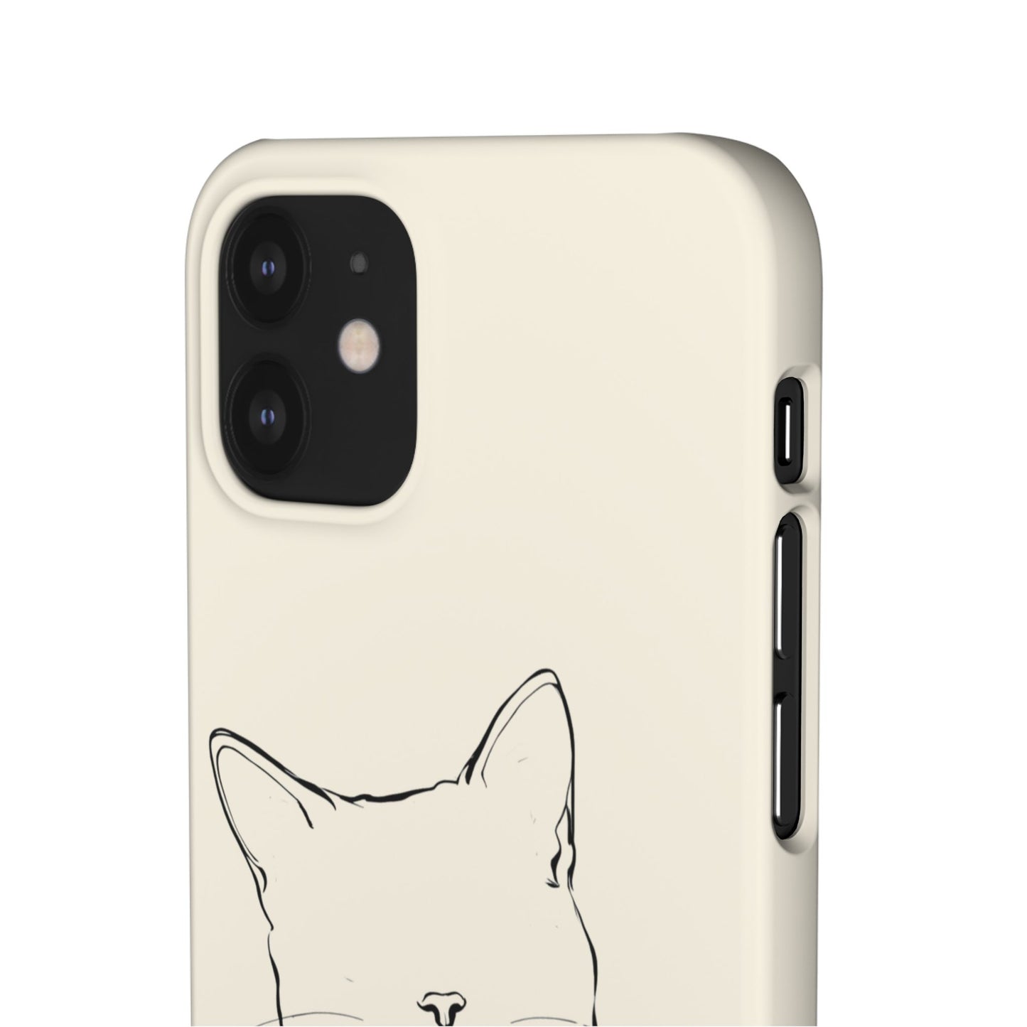 Charming Whiskers, Minimalist Cat Portrait Phone Case