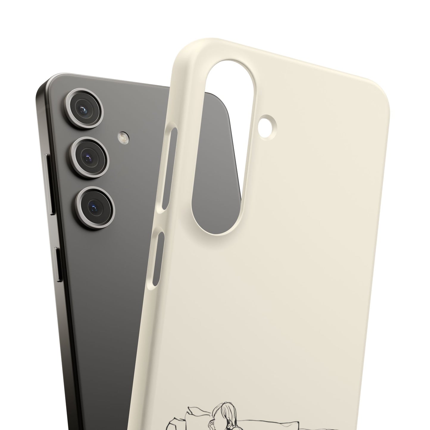 Cozy Sofa Line Art Phone Case, Minimalist & Relaxing Design For iPhone 16 15 Pro 14 12 XR 8 Samsung