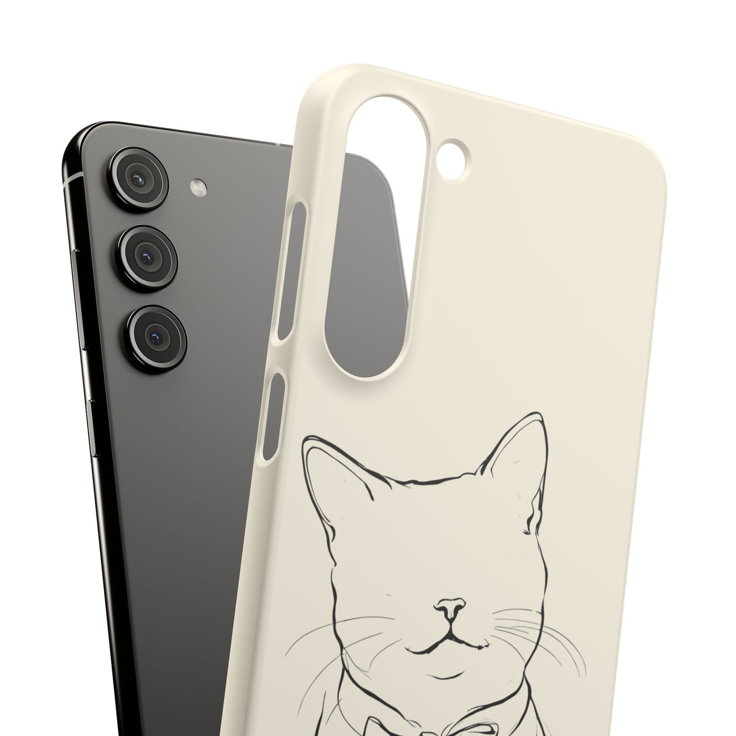 Charming Whiskers, Minimalist Cat Portrait Phone Case