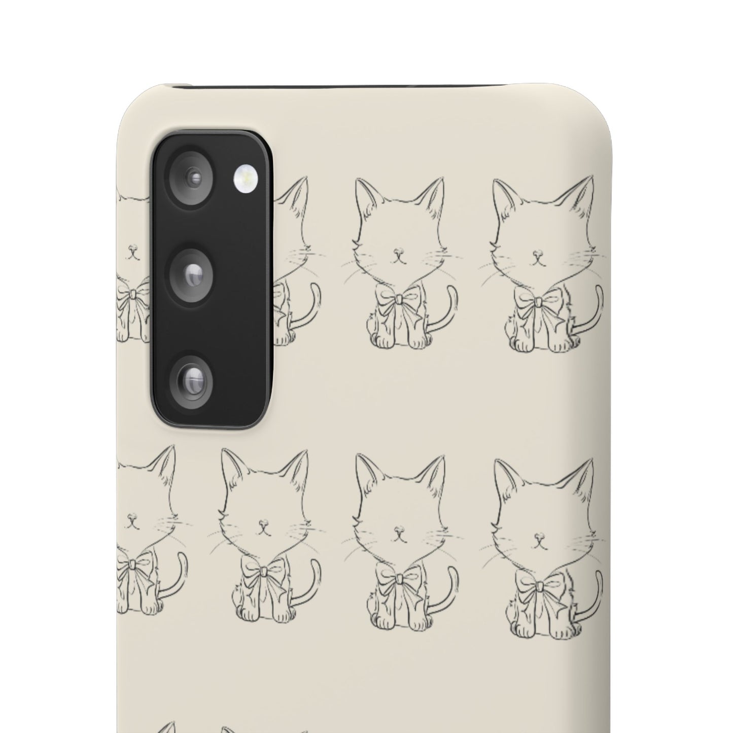 Cute Bow Cat Pattern Phone Case, Cute & Minimalist Design