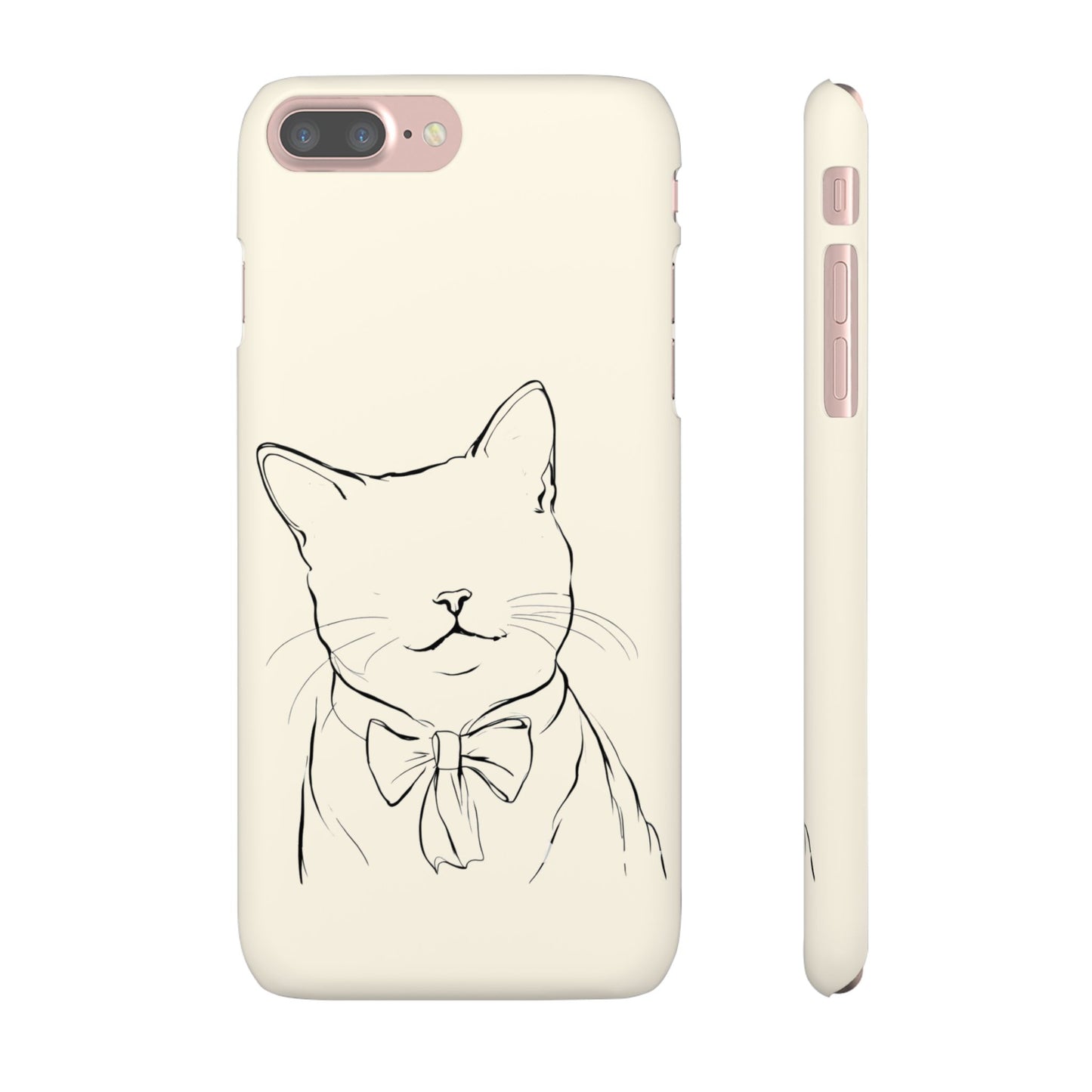 Charming Whiskers, Minimalist Cat Portrait Phone Case