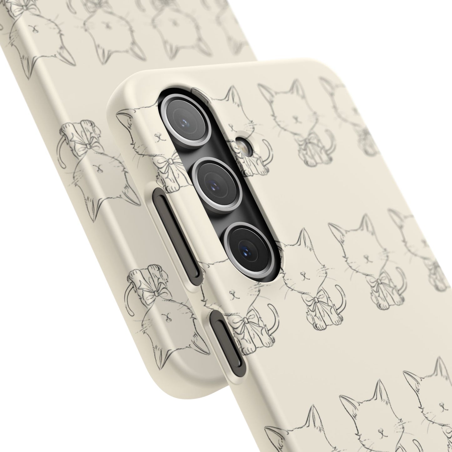 Cute Bow Cat Pattern Phone Case, Cute & Minimalist Design