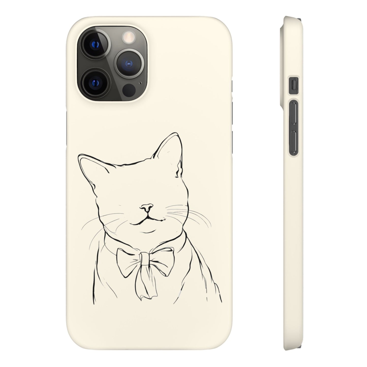 Charming Whiskers, Minimalist Cat Portrait Phone Case