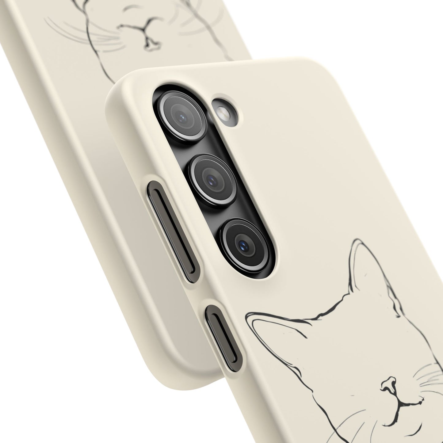 Charming Whiskers, Minimalist Cat Portrait Phone Case